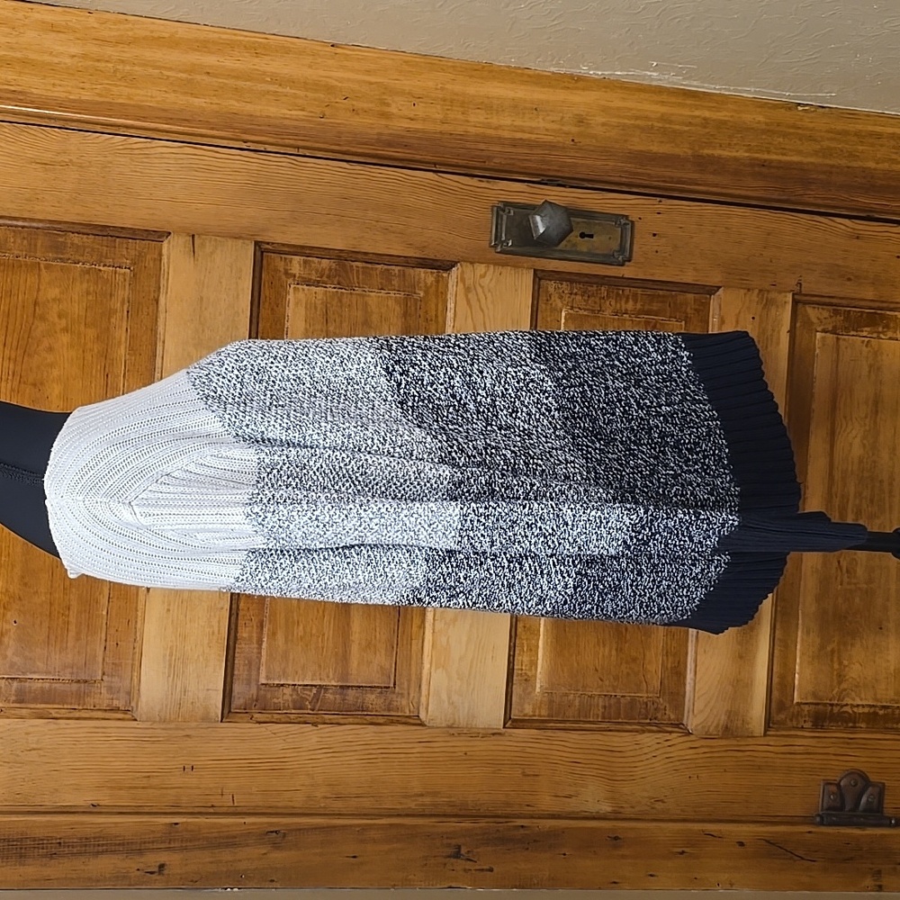 Chaps Sweater in Black, Gray, and White 1X - Picture 3 of 4